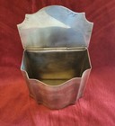 Vtg Silvertone Tea Tin  Jewelry Trinket Box Hinged Lid Etched  Cottagecore 