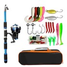 Telescopic Fishing Rod And Reel Set With Baits And Hooks For Travel