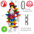 Bonka Bird Toys 1092 Jumble Chew Wood Cotton Tug Pull Colorful Parrot Cage Toy