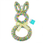 Tinsel Bunny Wreath Multicolor 22 Inch Easter Spring Door Hanging Decor