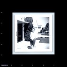 Old Vintage Square Photo Solo Woman Glasses In Driveway By Garage 1966