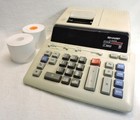 Vintage Sharp Electronic Calculator  7d161471  W 2 Paper Spools - Used  