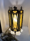 Vintage Hollywood Regency Plastic Swag Lamp 19    - 6 Sided Amber Yellow