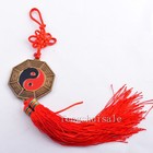 Feng Shui Bagua Tessal Mirror Ying Yang Charm With Chinese Knot  Free Red Str   
