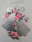 Vtg Greeting Card-   Anniversary  - Bells  Flowers -used 1965