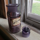 1889 Dated Amethyst Methenam Label Under Glass Apothecary Drugstore Med Bottle