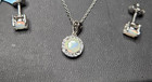 Ethiopian Opal Necklace And Earrings Set In Sterling Silver