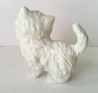 White Cat Kitten W Blue Eyes Porcelain Figurine