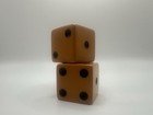 Vintage Bakelite Butterscotch Jumbo Dice 1 25  78 Grams Pair