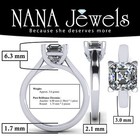 Nana Sterling Silver Asscher Cut Lucita Solitaire Engagement Wedding Ring 