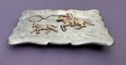 Vintage Sterling Silver Unbranded Old Western Calf Roping Rodeo Belt Buckle