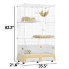 Large Cat Cage On Wheels With Litter Box For 1-3 Cats