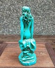 Hand-carved Natural Turquoise Statue People Beauty Exquisite Green Chinese