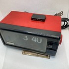 Seiko Dp690t Flip Clock Alarm Red Body Vintage 1970s Working Tested Good