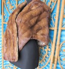 Vintage Honey Brown Mink Cape Stole Wrap Wild Mink Fur Label Authority  a218434