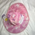 Veyo Girls Sun Hat S Pink Camo Butterfly Wide Brim Adjustable Drawstring