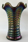Imperial Ripple Carnival Glass Swung Vase 7  Amethyst Purple Standard Size
