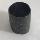 Silverplate Napkin Ring Carved Engraved Metal Roll Ring Vintage