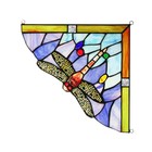 Stained Glass Corner Window Panels 10  Dragonfly Handcrafted Pair Tiffany Style