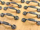 25 Small Drawer Pulls Window Antique Vintage Style Ornate Cast Iron Victorian
