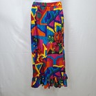 Luau Maxi Skirt Hot Tropics Floral Printed Faux Wrap Slit Boho S Bright Usa