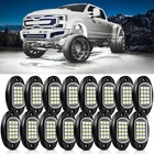 16 Pod Pure White Led Rock Lights Waterproof Underbody Underglow Light Kit Truck