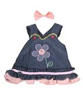 Summer Denim Dress W bow Teddy Bear Clothes Outfit Fits Most 14  - 18  Build-a-b