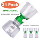 24x Lab 250ml 500ml Bottle Top Vacuum Filter Units 0 22um Pes Membrane 45mm Neck