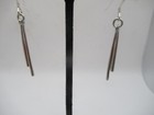 Hand Made Sterling Silver Bar Type Drop Earrings