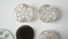 Lot Of 7 Vintage Flower Frogs - Clear Glass And Metal