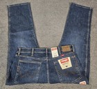 Men s Bootcut Jeans 36x29 Wrangler Relaxed Fit Blue Stretch Denim 5 Pockets New 