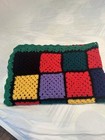 Vtg Granny Crochet Cotton Throw Lap Blanket Afghan 40x43 Handmade 49 Squares Fsh