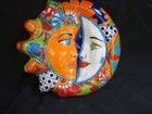 Talavera Sun And Moon Face Mexican Pottery Folk Art Hand Painted Home Decor 11 