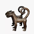 Authentic Pair Of Standing Benin Bronze Leopards  H16 Inch 14 Inch Wide