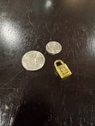 Cc Small Lock Charm Gold Stamped Double Sided