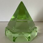 Ship Deck Lighting Prism Vintage Green Glass Pyramid Paperweight Small 3    Euc