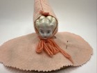 Antique Bisque Half Doll Head Pin Cushion - Marked