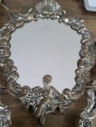 Vintage Estate Heritage Silver Plated Dresser Vanity Swing Mirror Cherubs 12 5 