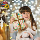 Vintage Christmas Wrapping Paper - 6 Jumbo Xmas Sheets 28 x40  With Colorful Tre