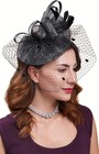 Tea Party Fascinator Hats For Womens 50s Headwear With Veil Flower Cocktail W   
