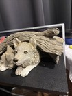 Sandicast  forever Friends  Gray Wolf Pups In Log Sculpture