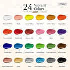 Acrylic Paint Set 24 Colors  2 Oz bottle  With 12 Art Brushes Art Supplies