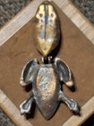 Brass Frog Box Trinket Stash Ring Ashtray Hinged 3 Inches Long Vintage Metal