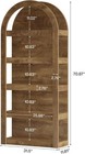 5-tier Modern Arched Bookcase 70 9  Narrow Wooden Bookshelf Open Display Shelves