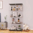 4-shelf Glass Display Cabinet Glass Curio Cabinets Bookshelf Display Trophy Case