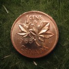 1965 Gem Red Canadian Uncirculated One Cent Elizabeth Ii Coin Free Shipping