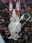 Finished Cross Stitch Stacy Nash Primrose Primitive Bunny Backpack Carrots Bow