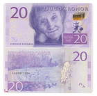 Sweden 20 Kronor 2015 P 69 Unc New Banknote
