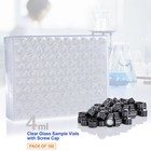 100 Pack 4ml Glass Vials With Screw Caps Clear Liquid Sample Vial Bottles