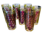 Vtg George Briard Grapes   Vines Highball Glasses Set   8 Mcm Retro Barware Rare